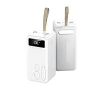 Power Bank, 22.5W Fast Charging Portable Charger USB C Powerbank with 3 USB Output& 3 Input External Battery Pack for Mobile Phone,White,50000mAh