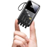 Power Bank 27000mAh, 22.5W Fast Charging Portable Charger with LCD Display, Built-in 4 Cables & 6-Device Charging, PD 3.0 QC 3.0, USB-C In/Out, Compatible with iPhone 17/16/15/14/13/12