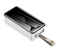 Power Bank, 40000-80000Mah USB Portable Charger 4 Output 3 Input, High Capacity Battery Pack with Display, Quick Charge for All Mobile Phones,White,80000mah
