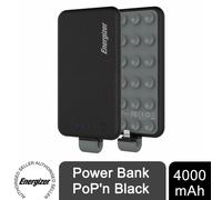 Power Bank 4000mAh Black Slim 1x7x12cm LiPo Suction-Attachable Fast2.0A PocketX