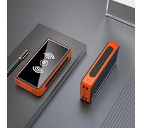 Power Bank， 5 in 1 Portable Charger with Built in Cable, Magnetic 50000Mah, USB-C Fast Charging Slim Travel Battery Pack with LED Display,Wireless,Orange,40000MAH