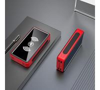 Power Bank， 5 in 1 Portable Charger with Built in Cable, Magnetic 50000Mah, USB-C Fast Charging Slim Travel Battery Pack with LED Display,Wireless,Red,30000MAH