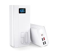 Power Bank 50,000 mAh: 22.5 Watt Fast Rechargeable External Battery with High Capacity, 5 Outputs and 3 Inputs for Mobile Power Supply, Suitable for Various Mobile Phones