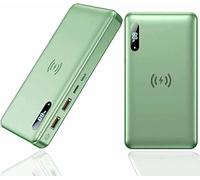 Power Bank， 50000Mah 15W Induction, 65W Qi Wireless PD QC 4.0 Quick Charge Portable Charger LCD Display Charger for 99% USB Devices in The Market,Green