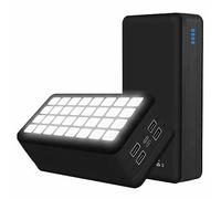 Power Bank, 50000Mah 32 Leds Flashlight 10W Portable Charger with 4 USB Outputs And 2 Inputs,Huge Capacity External Battery Pack for Phone And Mobile Devices,Black