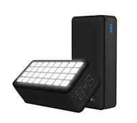 Power Bank, 50000Mah 32 Leds Flashlight 10W Portable Charger with 4 USB Outputs And 2 Inputs, Huge Capacity External Battery Pack for Phone And Mobile Devices,Black