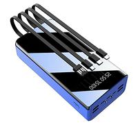 Power Bank 50000Mah Portable Charger, Large Capacity Battery Pack with Built-In Charging Cable That Can Charge 7 Devices at The Same Time, Support Fast Charge,Blue