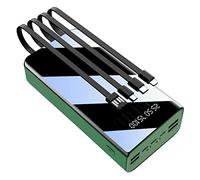 Power Bank 50000Mah Portable Charger, Large Capacity Battery Pack with Built-In Charging Cable That Can Charge 7 Devices at The Same Time, Support Fast Charge,Green