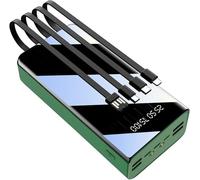 Power Bank， 50000Mah Portable Charger, Large Capacity Battery Pack with Built-In Charging Cable That Can Charge 7 Devices at The Same Time, Support Fast Charge,Green