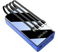 Power Bank 50000Mah Portable Charger, Large Capacity Battery Pack with Built-In Charging Cable That Can Charge 7 Devices at The Same Time, Support Fast Charge,Blue