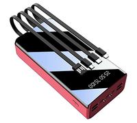 Power Bank, 50000Mah Portable Charger, Large Capacity Battery Pack with Built-In Charging Cable That Can Charge 7 Devices at The Same Time, Support Fast Charge,Red