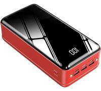 Power Bank 50000Mah USB Portable Charger LED Display Quick Charge External Battery Can Charge 3 Devices at The Same Time for Smartphones, Tablets, Game Consoles(Red)