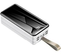 Power Bank 60000-80000Mah USB Portable Charger 4 Output 3 Input High Capacity Battery Pack with Display Quick Charge for Smartphones, Tablets, Game Consoles(White,80000mah)