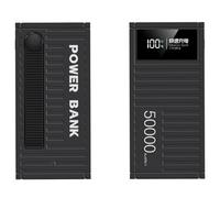 Power Bank， /66W Super Fast Charging 20000/30000/50000Mah Digital Display Container Outdoor Large Capacity Mobile Power Supply,Black,50000mAh