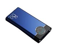 Power Bank， 80000Mah Fast Charging External Battery Bank 2 USB Digital Display High Capacity Battery Backup Flashlight for Smart Phones,Blue