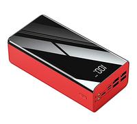 Power Bank， 80000Mah Ultra-Large Capacity 80000 Mah PD Fast Charge Flash Charge Ultra-Thin Compact Portable,Red