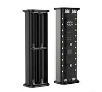 Power Bank Case Compatible with 4 Flat 21700 Batteries Featuring PD 20W Output and Real-Time LED Power Monitoring (black)