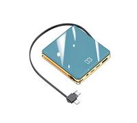 Power Bank，Creative Mini Three-in-one With Its Own Cable 20000mAh Fast Charge Mobile Power Supply durable (Color : Blue, Size : 8000mAh)