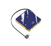 Power Bank，Creative Mini Three-in-one With Its Own Cable 20000mAh Fast Charge Mobile Power Supply durable (Color : Blue, Size : 8000mAh)