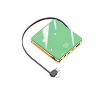 Power Bank, Creative Mini Three-in-one With Its Own Cable 20000mAh Fast Charge Mobile Power Supply durable (Color : Green, Size : 8000mAh)