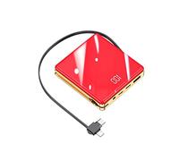 Power Bank，Creative Mini Three-in-one With Its Own Cable 20000mAh Fast Charge Mobile Power Supply durable (Color : Red, Size : 10000mAh)