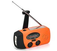 Power Bank,Emergency PowerBank Hand Crank Phone Charger for Outdoor RV Trip Travel Home Office Portable External Battery Pack With Flashlight,Orange,12.7 * 4.3cm