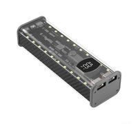 Power Bank Enclosure for 4x21700 Cells with 22.5W Output PD20W Fast Charging and Real-Time LED Display (black Upgraded)