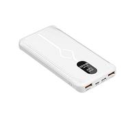 Power Bank Fast Charge PD22.5W Portable 30000mAh Charger Digital Display External Battery Large Capacity Thin Battery Backup with 1 Inputs and 3 Outputs,White,14.3 * 7cm