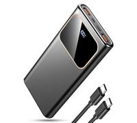 Power Bank Fast Charging 10000mAh, 22.5W Portable Charger USB C Input & Output Powerbank with LED Display, PD3.0 QC4.0 Phone Battery Pack for iPhone16/15/14/13/12, Samsung, Android More (Matte Black)