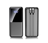 Power Bank Fast Charging, 15000mAh Power Bank, Portable Charger with Built-in Cables, USB-C Powerbank with 4 Outputs, Battery Pack for iPhone 16 15 14 13 Android and more, Dark Gray