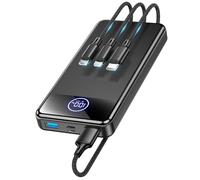 Power Bank Fast Charging 26800mAh,Portable Charger 22.5W Phone Battery Pack Attached USB-C/iOS/Micro-USB Cable, Powerbank for iPhone 17 16 15 14 13 Samsung, for Travel Camping Essentials