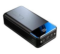 Power Bank fast charging, 50000Mah, with LCD & LED Flashlight, 3 Input & 3 Output Pack Power Supply,Black