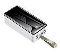 power bank fast charging,60000Mah Charger, 4 Outputs 3 Inputs Compact Pack with LED, 1A Fast Power Bank, S10,White,60000mAh