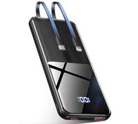 Power Bank Fast Charging built-in 2 cables 10000mAh, 22.5W Portable Charger, Battery Pack with LED Display, Portable USB C Power bank, Powerbank Compatible iPhone 15 Samsung S21 S20 Xiaomi Huawei