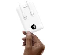 Power Bank Fast Charging PD 22.5W WeeFancy 10000mAh Portable Charger With Built in Cables Small Battery Pack USB C with 3 Outputs ＆ 3 Inputs Mini Powerbank Compatible with iPhone Samsung (Brown)