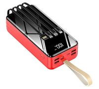 power bank fast charging,Power Bank, 50000 Mah High Capacity with 7 Outputs & 4 Input, 1A Fast Pack with LED Lights, for Smart Phone,Red,80000mAh