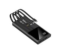 Power Bank, fast charging,Super Fast 66W Flash 10000 MAh Large Capacity With Built-in Line (Color : Black)