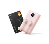 Power Bank Fast Charging WeeFancy 10000mAh Portable Charger With Built in Cables Small Battery Pack USB C with 3 Outputs ＆ 3 Inputs Mini Powerbank Compatible with iPhone Samsung (Pink)