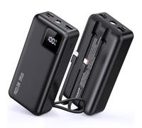 Power Bank Fast Charging with Built in Cables,LED Display 50000mAh Portable Charger,22.5w USB C in&out Battery Pack,Huge Capacity External Battery Phone Charger for iPhone Samsung iPad Camping etc.