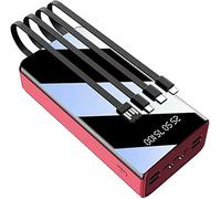 Power Bank，For Portable Charger Fast Charging 50000 Mah Huge Capacity Battery Pack, Built-In Charging Cables, Can Charge 7 Devices At The Same Time, Compatible 99% Of Usb Devices,Red