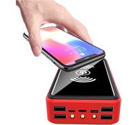 Power Bank，For Portable Charger Fast Charging 50000Mah, Qi Wirelesscharger With 5 Outputs 4 Inputs And Led Flashlights, External Battery Packbattery Charger For Cell Phone Tablets, Outdoor C