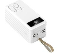 Power Bank，For Portable Charger Fast Charging Large Capacity /80000 Mah Outdoor/Phone Battery Usb S/Usb C,White,80000Mah