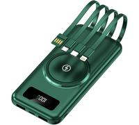 Power Bank,For Portable Charger Fast Charging mobile With Wireless Fast Charging 30000Mah Large Capacity Shared With Built-In 4-Wire Suitable,Green