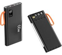Power Bank,For Portable Charger Fast Charging Two-Way Pd66W Mobile, Thin, Fast Charging, Large Capacity 20,000 Mah, Suitable For Various Mobile Phone/Digital Charging Devices,Black