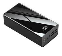 Power Bank,For s And Mobile Phones Large Capacity Mobile PowerBank With Digital Display And Fast Charging With Strong Light Flashlight(80000/Black without wires)