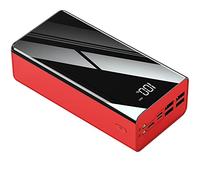 Power Bank,For s And Mobile Phones Large Capacity Mobile PowerBank With Digital Display And Fast Charging With Strong Light Flashlight(50000/Red without wires)
