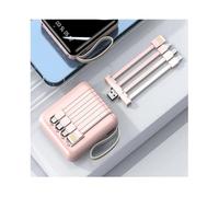 Power Bank,for s and Phones PowerBank with Built in Cable Large Capacity Mirror Screen Portable Mobile PowerBank Small Portable Battery Charger(20000mAh/Pink)