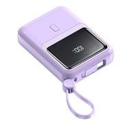 Power Bank,For Small Portable Charger 10000 Mahself-Contained Corded Pd20W Large Capacity Compact Portable Fast Charging Mobile Power Supply,Purple