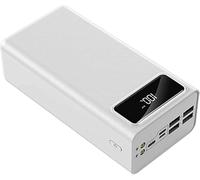 Power Bank,For Small Portable Charger 2.1A Fast Charging Led Display 50000Mah, 4-Outputs External Battery Pack Compatible With 99% Of Usb Devices On The Market,White,30000Mah,White,