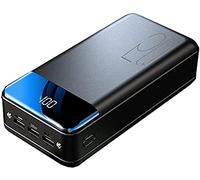 Power Bank For Small Portable Charger 50000Mah High Capacity Led Display With 3 Outputs Max 5V/2.1A & 3 Input External Battery Pack With Led Flashlight Phone Charger For, Etc